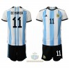 Maglia ufficiale Argentina Angel Di Maria 11 Casa Mondiali 2022 per Bambino